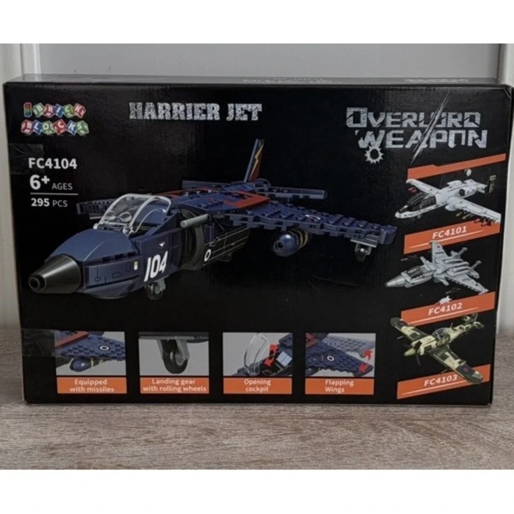 NEW Harrier Jet Brick Blocks Military Bricks Block Building Toys 295 Pieces NIB